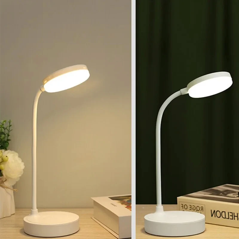 LED Portable Dimmable Table Lamp USB Plug Battery Powered Desk Lamp Bedroom Reading Night Light Eye Protection LED Bedside Lamp