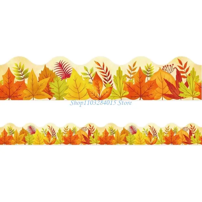 R6FF 10m Maple Bulletin Board Border Autumn Border Trim for Poster Boards