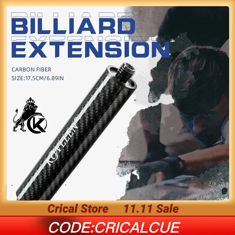 

Оригинальный 6-дюймовый удлинитель для бильярдного кия KONLLEN, удлинитель из углеродного волокна с бампером для киев KONLLEN, аксессуары для бильярда