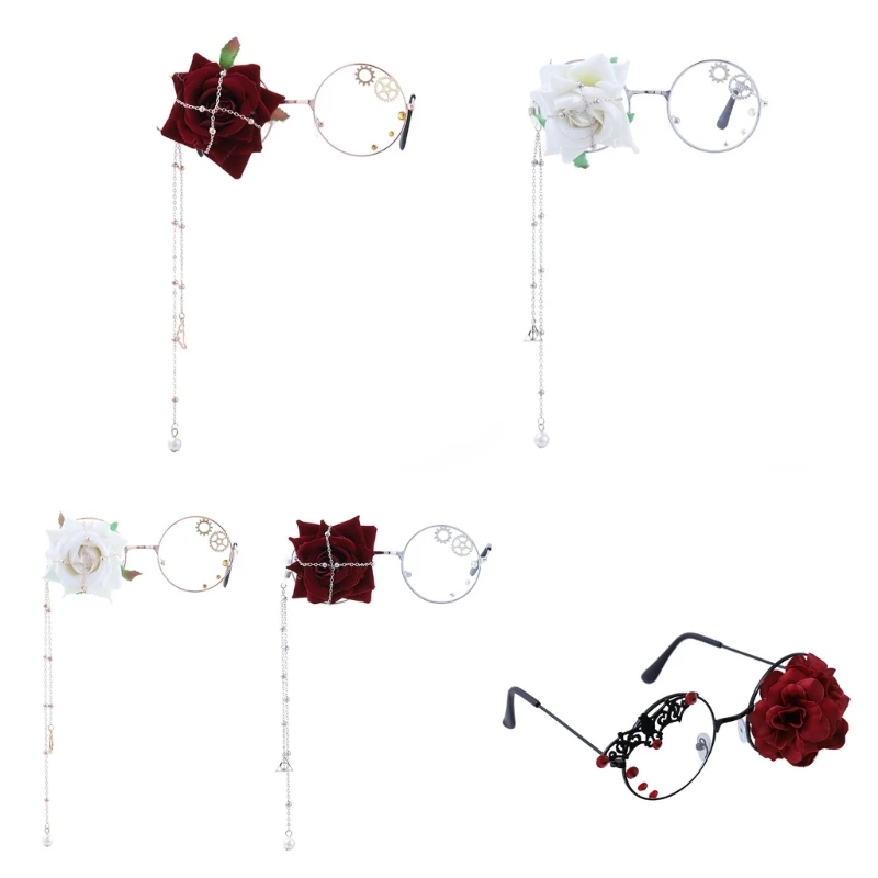 Gafas de Cosplay japonesas para niñas, disfraz de Lolita, Yandere, gafas para ComicCon, gafas para adultos, niñas y adolescentes