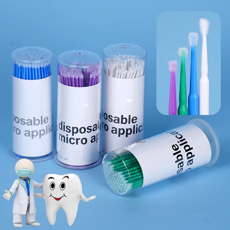 100PCS/Bottle Dental Disposable Micro Applicators Brushes Medicine Brush Dentistry Odontologia Extension Tools