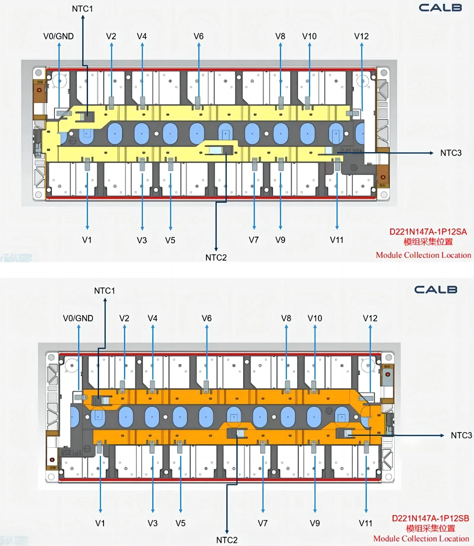 Grade A CALB 12S1P Module 44.4V 147Ah Prismatic Lithium ion Rechargeable NMC  battery module for electric car bus EV 43.2V 147ah