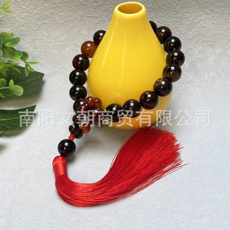 Dreamy Agate Handheld Pendant with Large Beads and Tassels, 29 Yuan Model