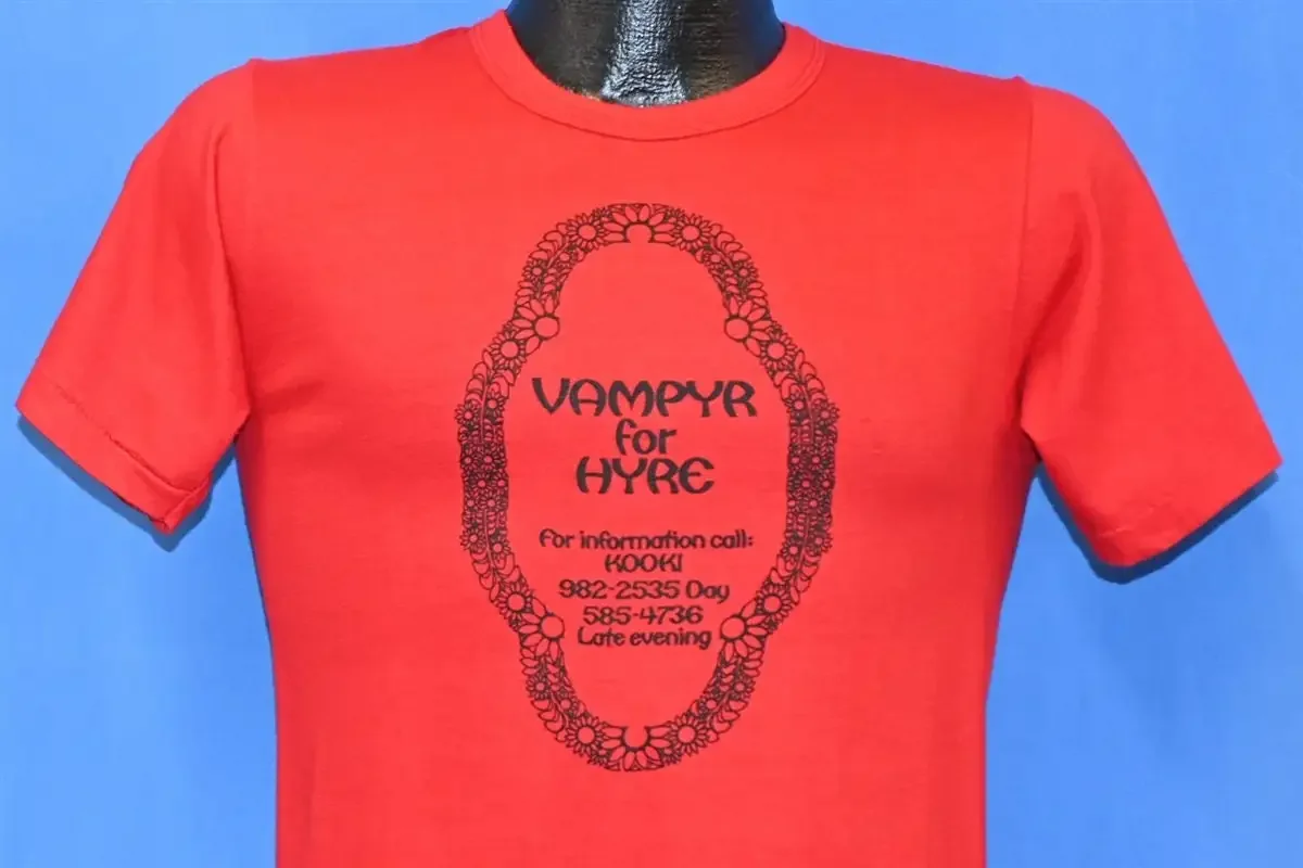 70s Vampyre For Hyre Kooki Davis 55 Dollar Haircut Jim Markham KTSF Channel 26 T Shirt Small
