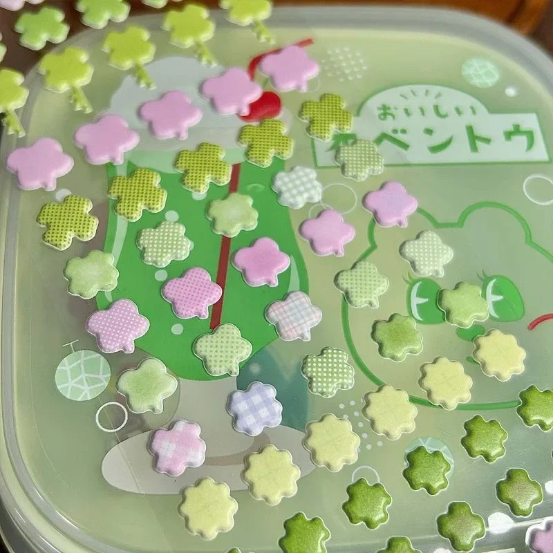 Yaratıcı Tasarım Tatlı Karalama Defteri Dergisi Etiket Kawaii 3D Stereo Kabartma Yıldız Dört yapraklı Kırtasiye Etiket DIY Dekor Etiket