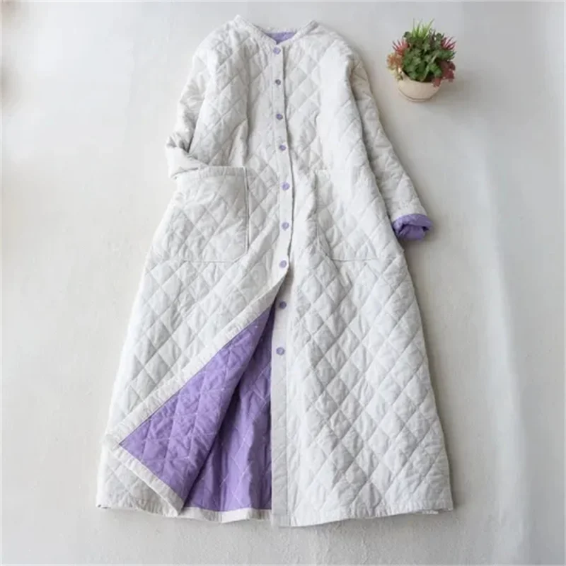 Oversized women\'s cotton Jacket 2024 New Winter Coat Women Loose Casual Warm Long Overcoat Female Literary Retro Cotton Coats