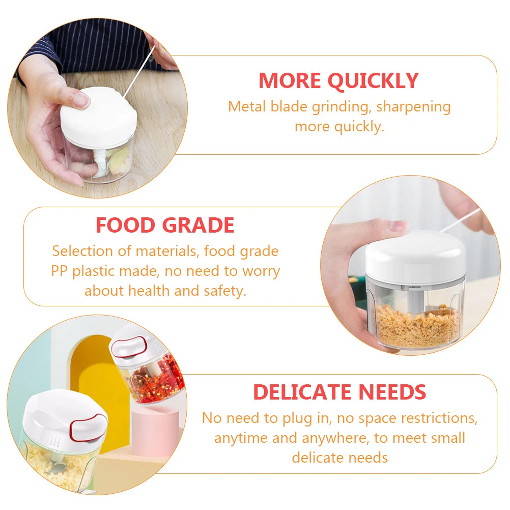 

Compact Manual Garlic Mincer Premium PP Cup Non-Slip Base Vegetable Fruit Meat Chopper for Home Travel Kitchen Use