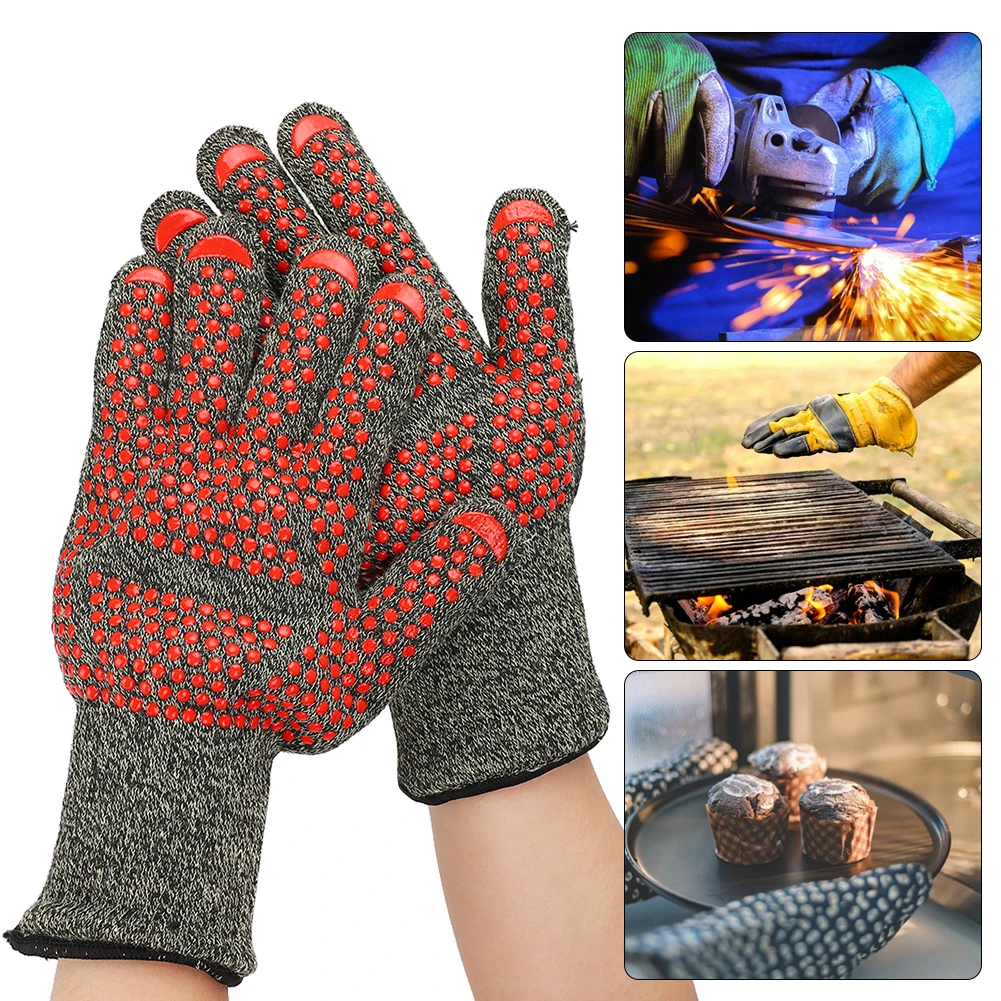 

zk30 800 ° C High Temperature Resistant Gloves Flame Retardant Hands Protection for BBQ Microwave Oven