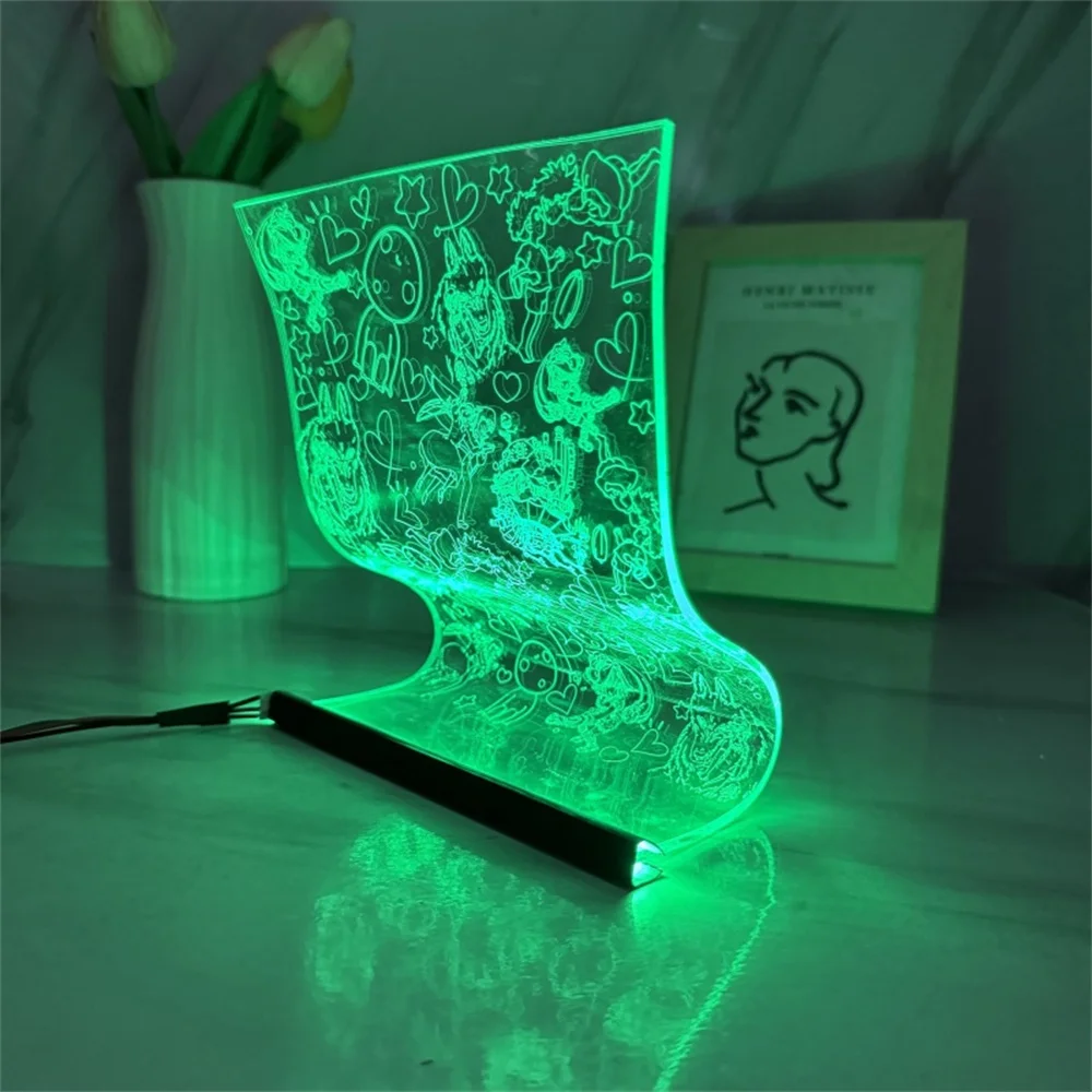 Led Scroll Lamp Huil Bewegend Kasteel Acryl Nachtlampje Prinses Ghost Sfeer Licht 3d Sfeerlicht 3/7 Kleuren Kunstlampen Cadeau