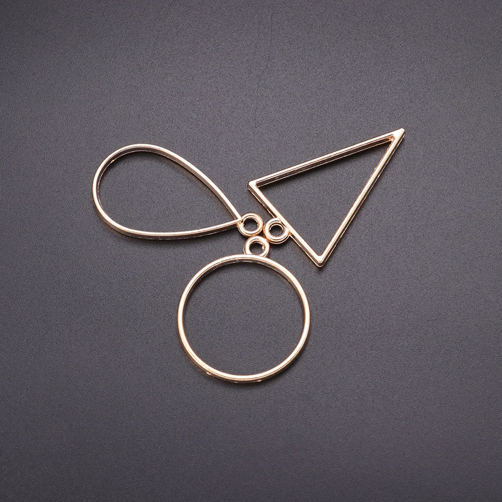 

45pcs Hollow Frame Pendant Charms Silver Color Triangle Drop Round Pendants DIY Open Bezel Pendants Jewelry Accessories