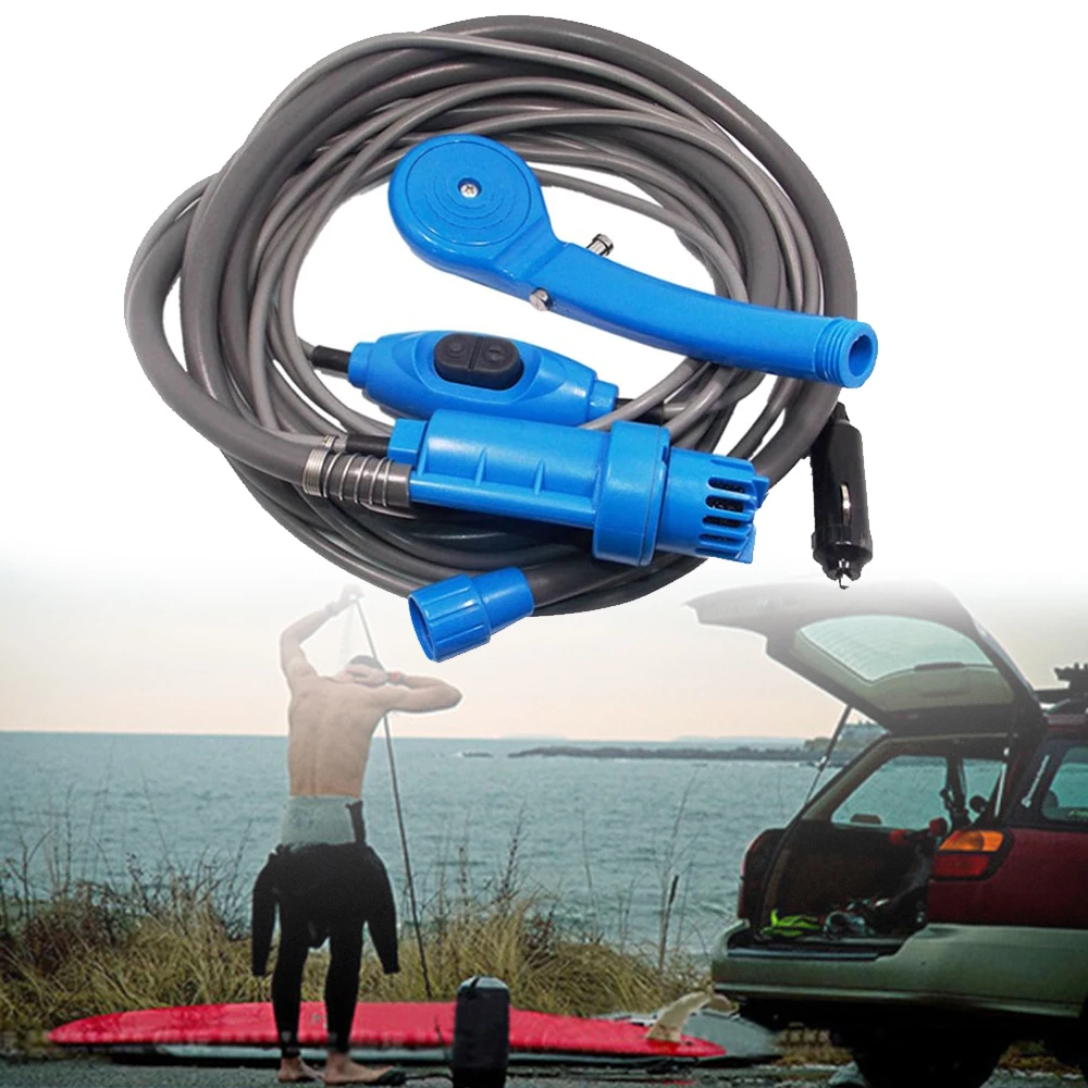 

Portable Electric Car Washer DC 12V Shower Tool for Outdoor Camping Travel Fits Cigarette Lighter Sports Entertainment