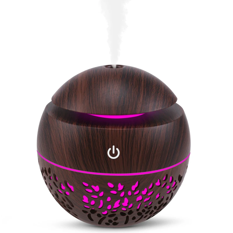 

USB Humidifier Aroma Essential Oil Diffuser Mist Air Purifier Single Room Humidifiers Wood Grain