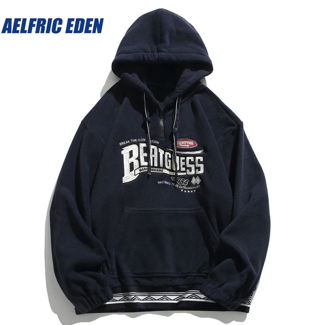 

Aelfric Eden Vintage Embroidery Fake Two Hoodie 2023 Men Japanese Hip Hop Vintage Streetwear Hooded Harajuku Cotton Loose Hooded