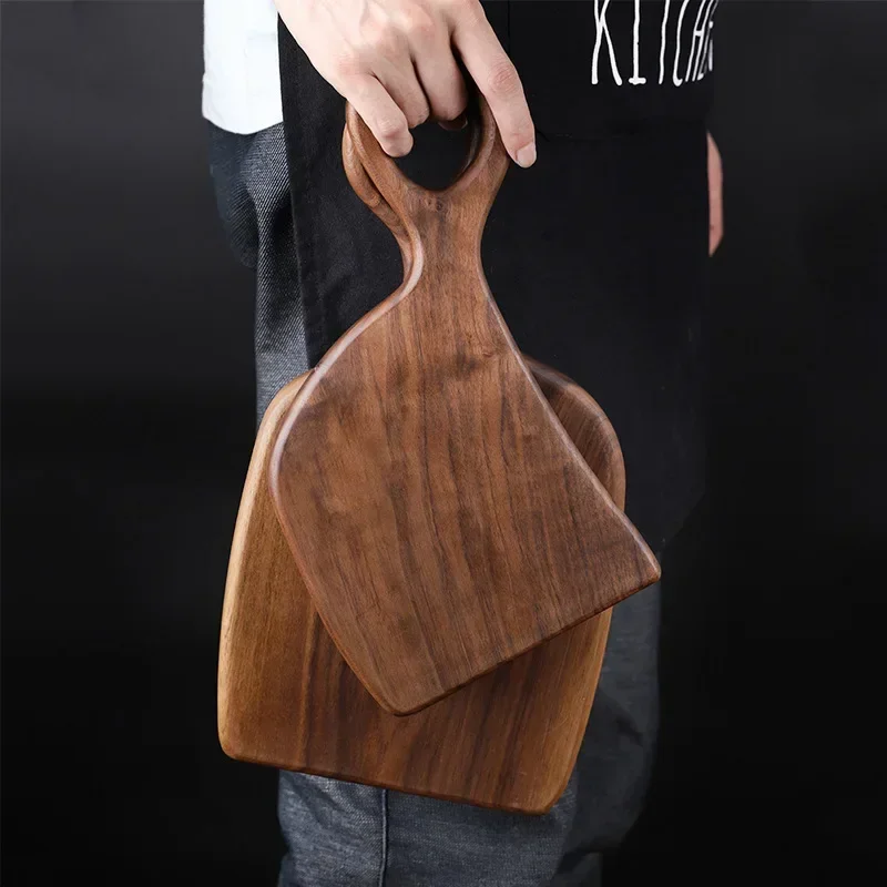 Black Walnut Solid Chopping Block Wood Tray Pizza Cutting Board Kitchen Baking Utensils Bread Fruit Sticky Board for Restaurant