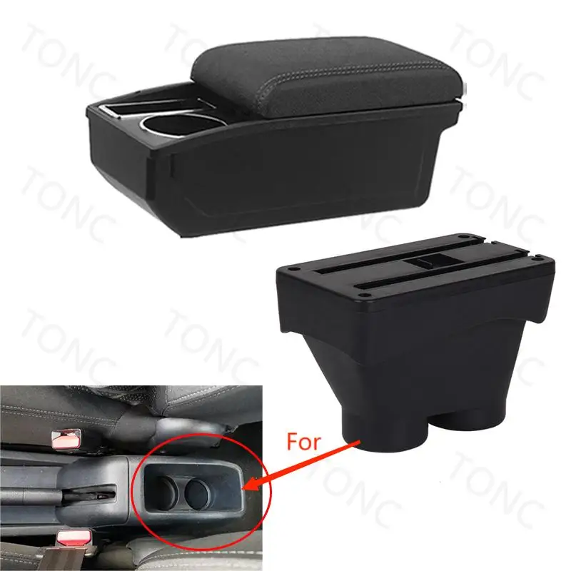 For Peugeot 208 Armrest Box Storage box Car accessories Retrofit parts Interior details Cup holder 2012-2018