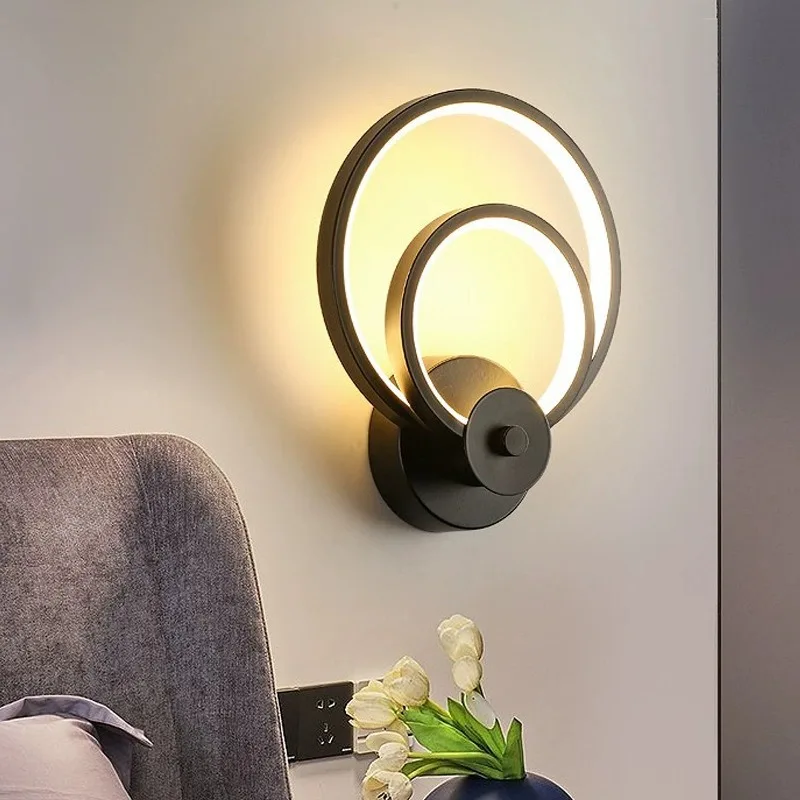 

Modern Nordic Design Aluminum Bedroom Wall Light LED Tri color Residential Living Room Background Wall Reading Decoration