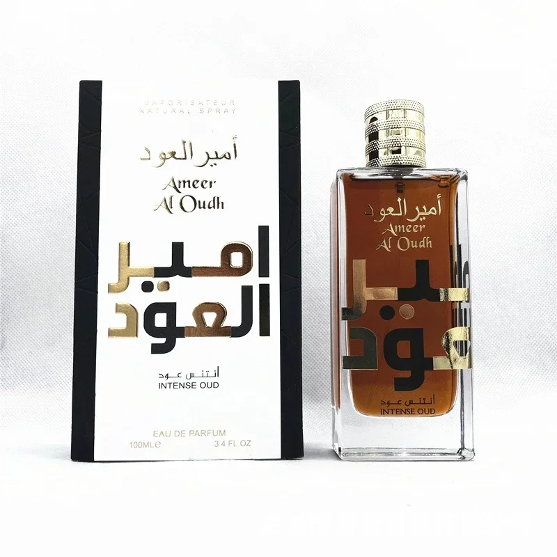 Fragrância de madeira avançada líquida âmbar árabe, longa duração, forte ameiro al oud intenso oud eau de parfum spray para unissex 100ml