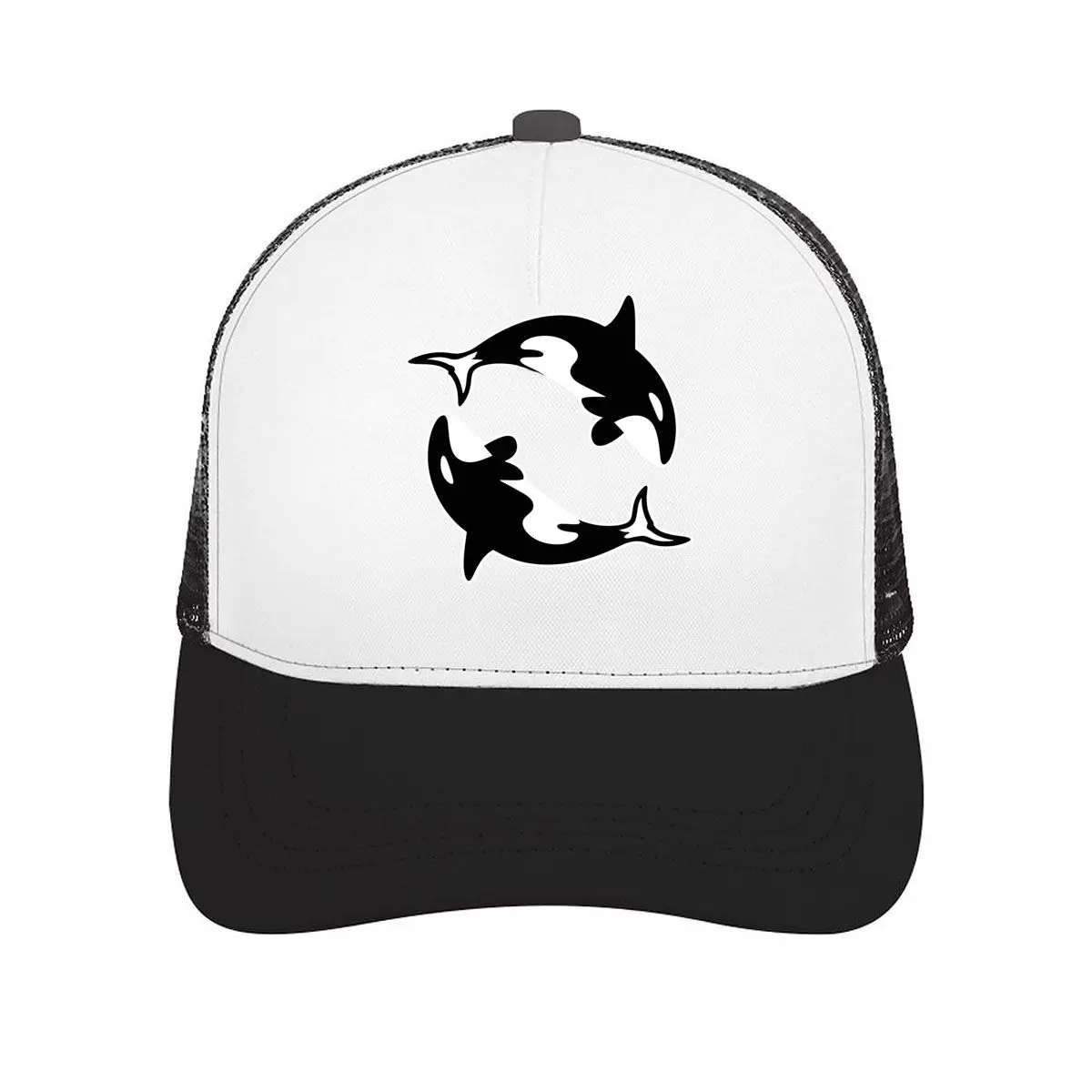 Two Orca Killer Whales Ocean Nautical Mesh Baseball Cap Casual Hat Outdoor