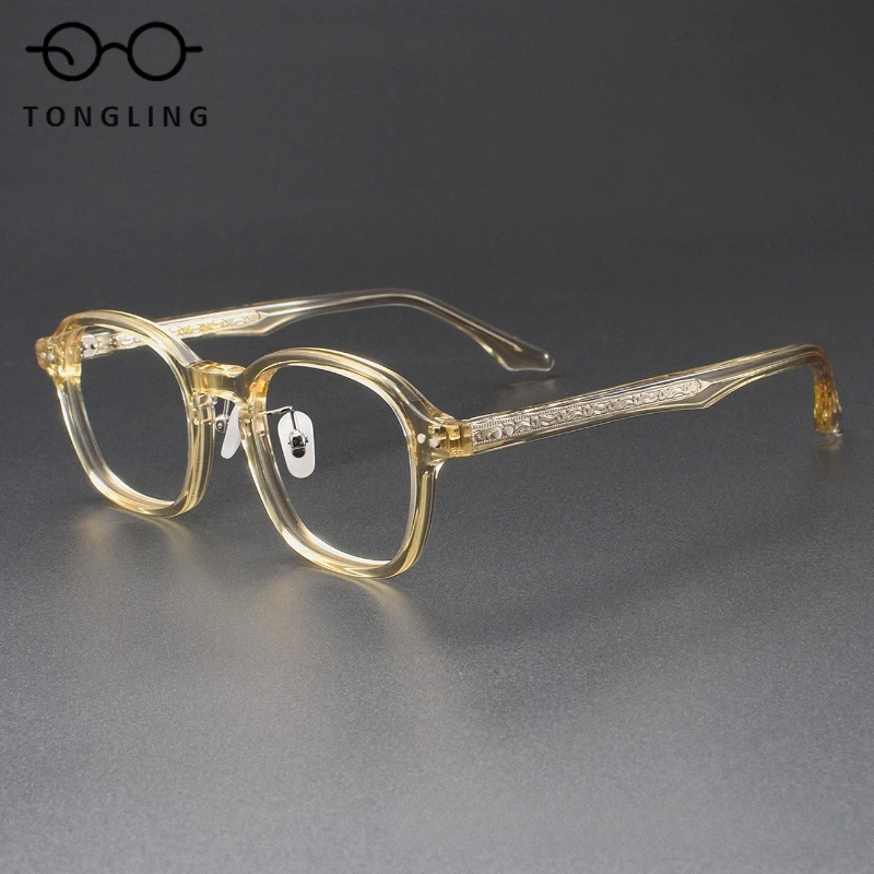 TopNotch Fashion Men Trendy Bestsellers HighQuality Acetate Women Handcrafted Large-Face Oval-Shaped Personalized Eyeglass Frame