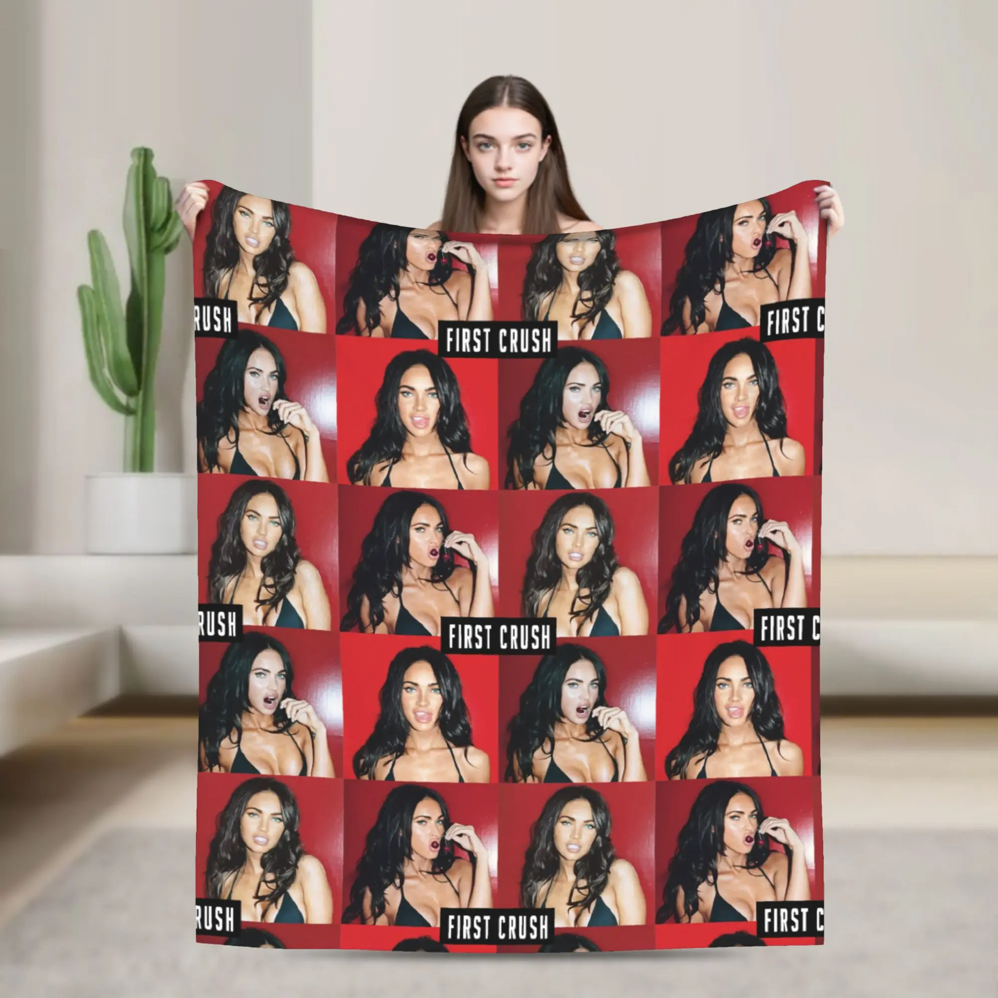 Megan Fox  First Crush Blankets  Fleece Awesome Warm Throw Blanket for Coverlet  Winter