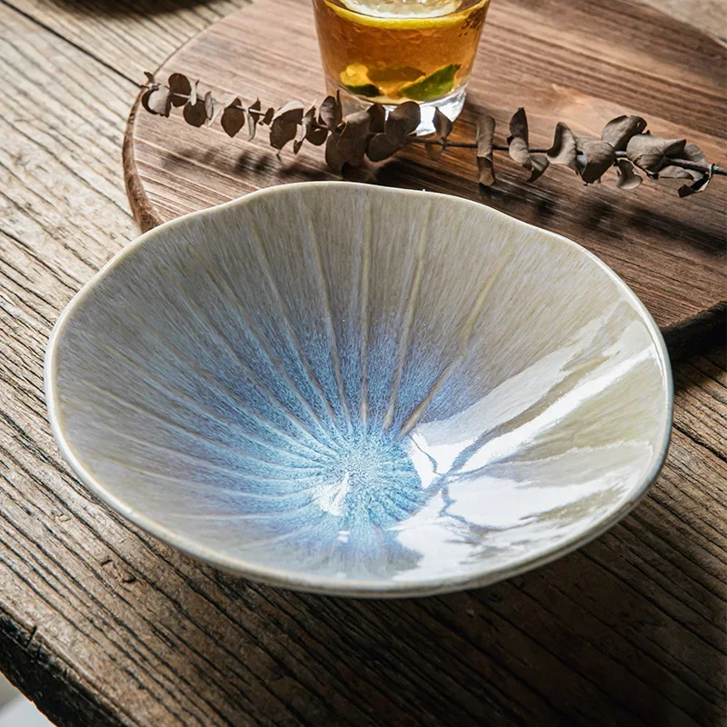 

Необычная салатница, керамическая миска с конической шляпой, миска для овощей с китайской градиентной художественной концепцией, керамическая посуда