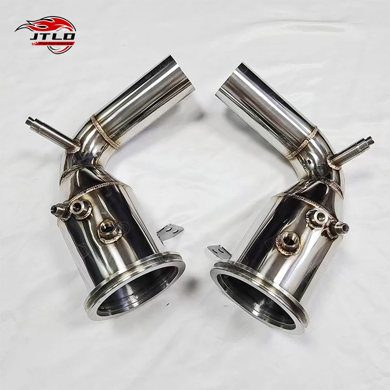 Polished Stainless Steel OPF Downpipe For Porsche 992 911 Carrera 4S Turbo High Flow Sports Catalytic Exhaust Manifold
