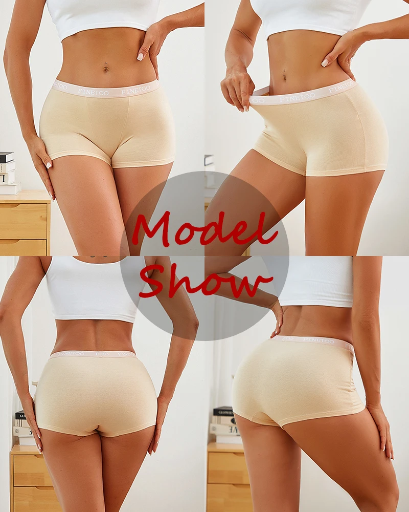 6Pcs/Set Women Cotton Breathable Panties Patchwork Soft Panty Mid Waisted Finetoo Underpanties Four shorts Sexy Flat Corner Pant