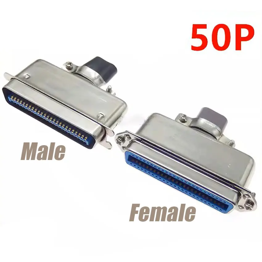 57 Series Centronics Connector Male Female CN50P Ribbon Computer Printer Cable Mount Adapters with Mental Cover