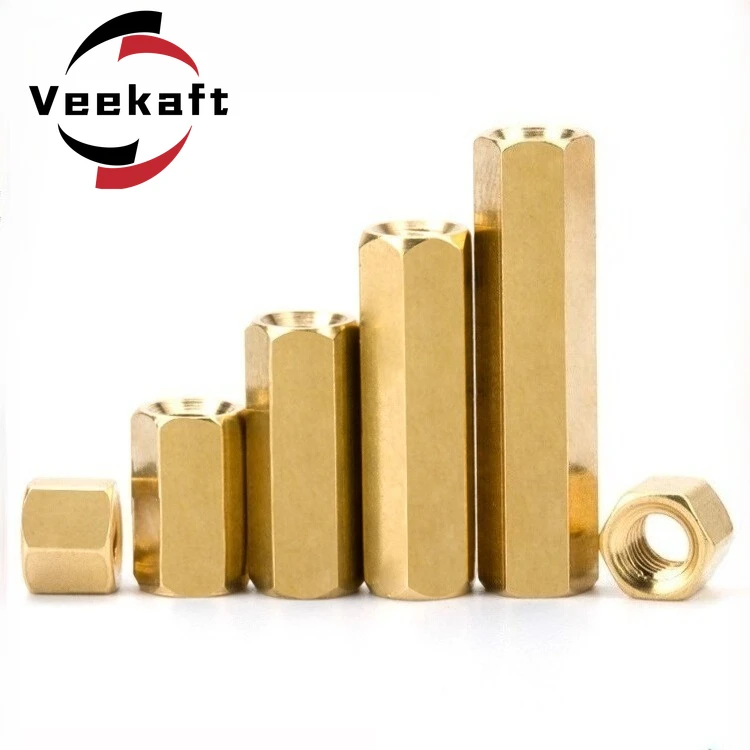 10/20PCS veekaft brass hexagonal isolation column M2 M2.5 threaded support column PCB board electronic equipment accessories