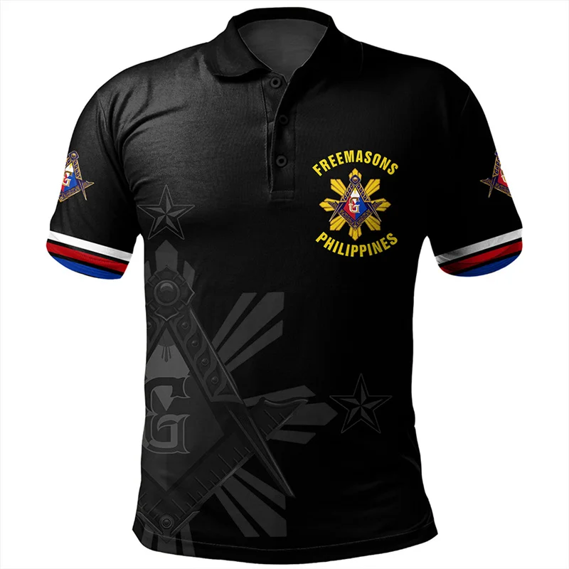 

Men Fashion 3D Printed Philippines National Flag Shirts Philippines National Hero Day Graphic Polo T Shirt For Mens Clothing Top