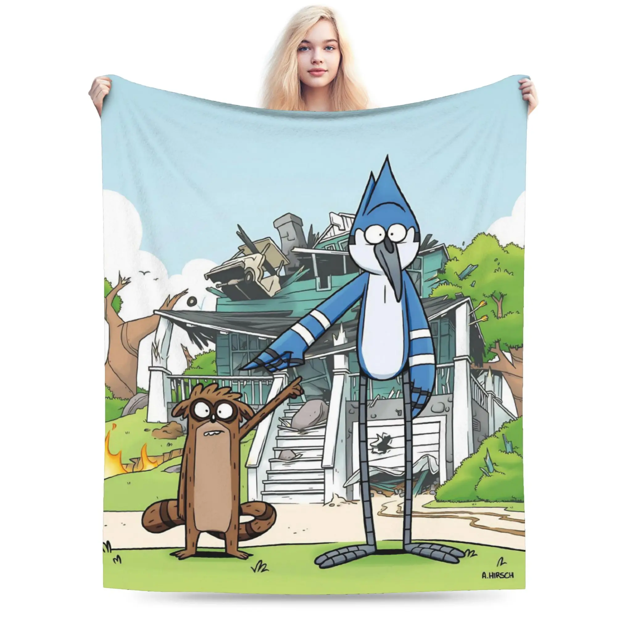 Regulars Show Cartoon Character Blanket Ultra Soft  Throw Blankets for Couch 50x60 Inch Multi-size Plush Thin Quilt