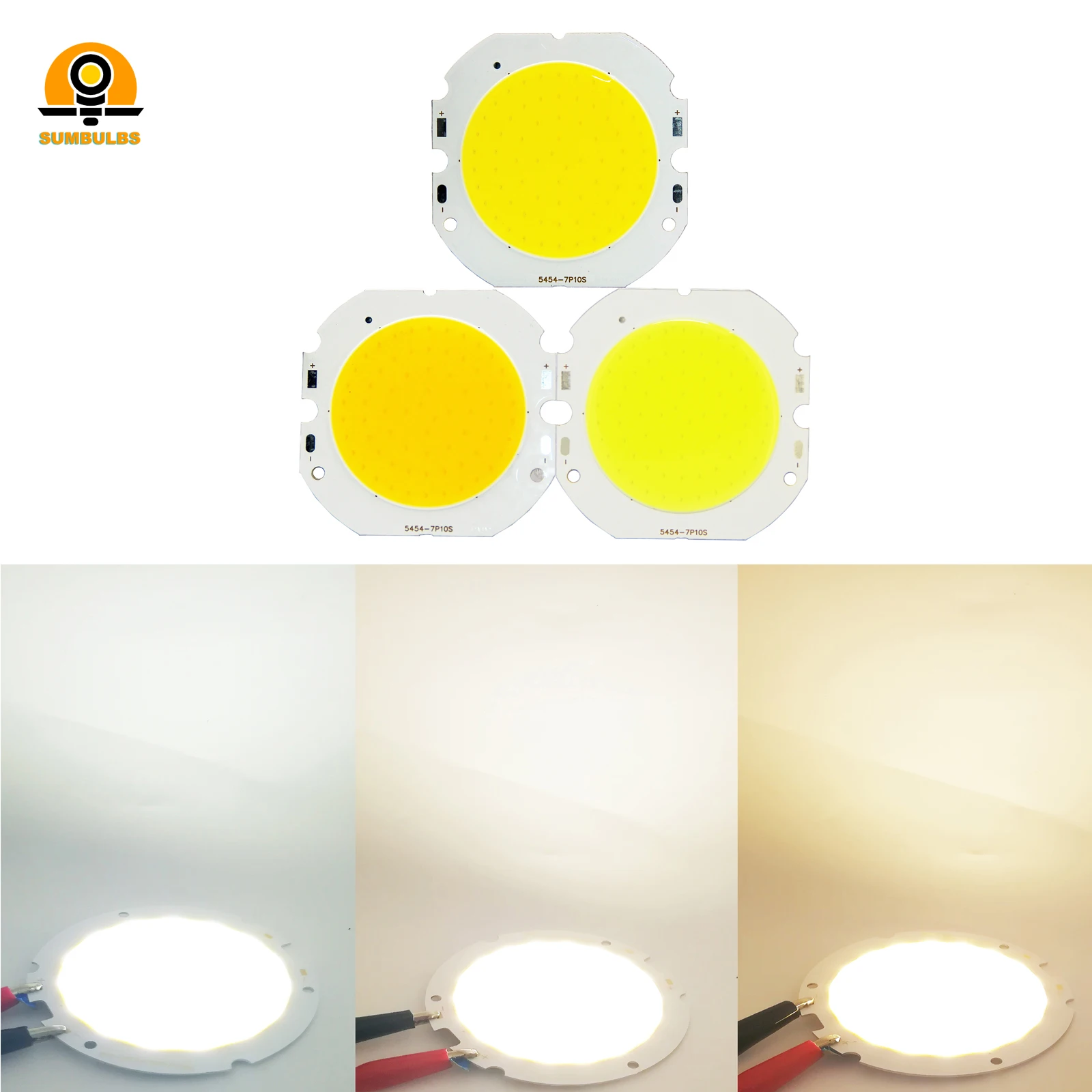 [SUMBULBS] 42mm Lighting Ares Diameter 54x54mm LED COB Light Source for Down Light Bulb Lamp 10W 20W 30W Natural Warm Cold White