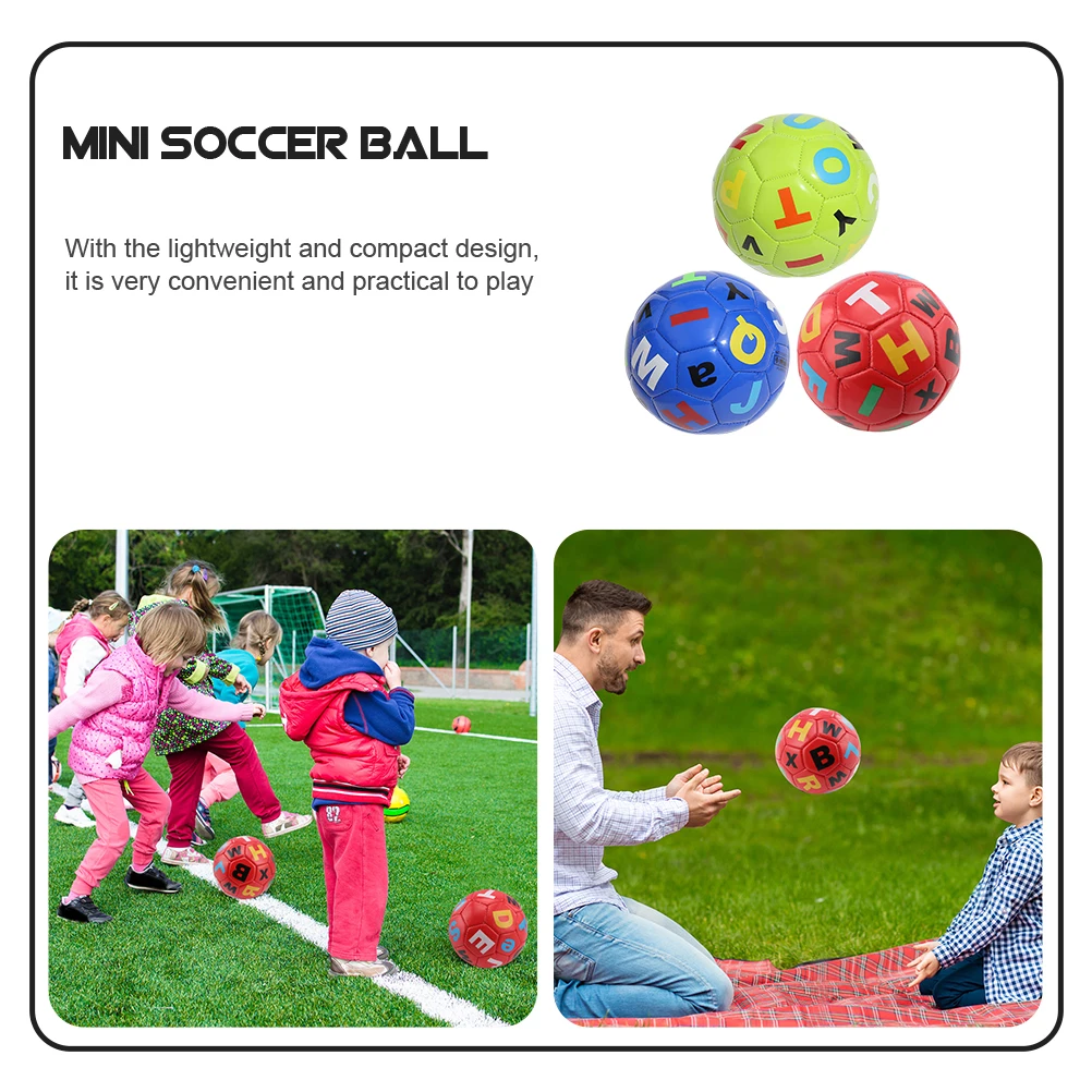 

3 Pcs Inflatable Small Football Baby Sports Balls Toys for Kids Soccer Toddler Machine Sewing