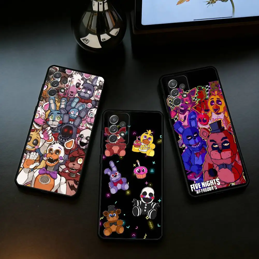 Five Nights At F-Freddys F-Fnaf  Soft Silicone Black Cover Phone Case For Samsung Galaxy A73,A72,A71,A70,A53,A52,A51