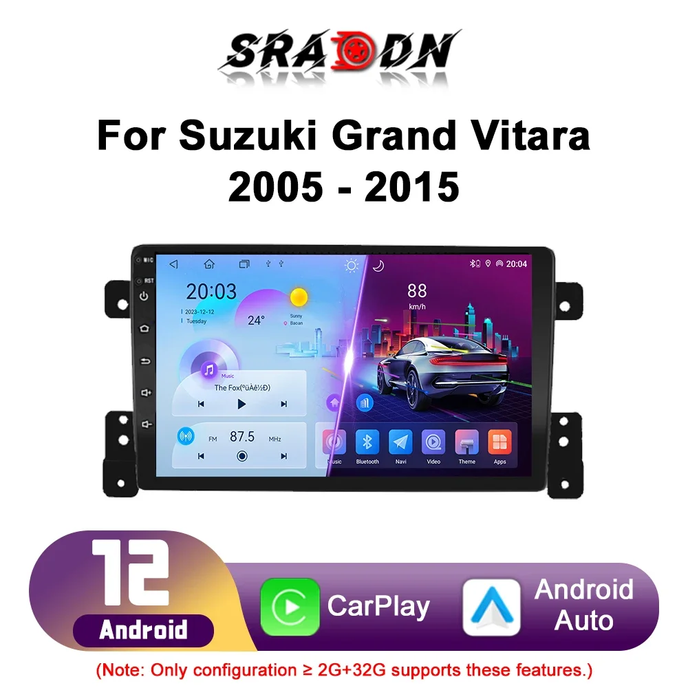 For Suzuki Grand Vitara 3 2005 - 2015 Car Radio Android Automotive Multimidia Player GPS Navigaion Carplay Screen Auto Stereo