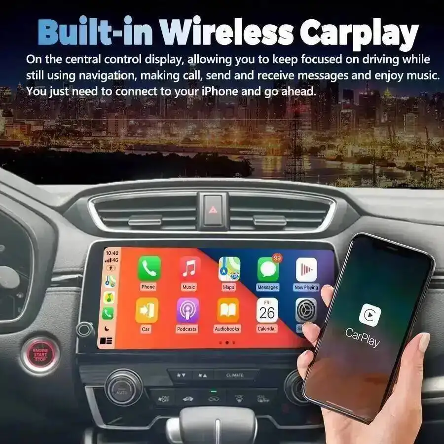 For Honda CR-V/BREEZE 2017-2022 Wireless CarPlay 4G GPS Navigation WIFI Multimedia Head Unit 10.33