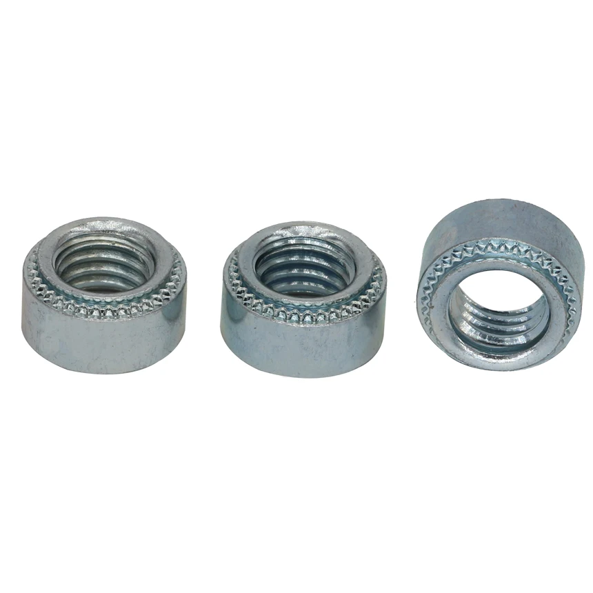 M5 S-M5-0 0.8mm S-M5-1 1mm S-M5-2 1.4mm Zinc Plated Carbon Steel Slab Pressure Riveting Rivnut Spare Part Self-Clinching Nut