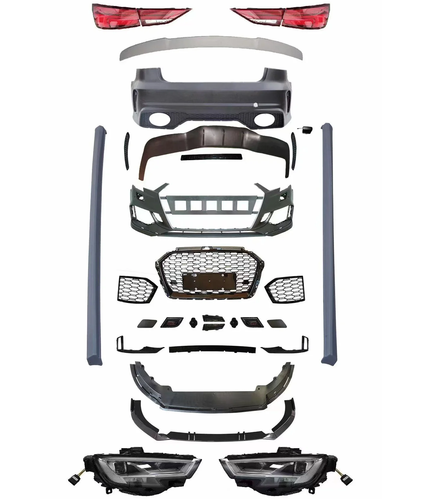 

Car Upgrade Style Front Rear Bumpers Headlight Taillight Body Kits for Audi A3 S3 Sline 2013 2014 2015 2016