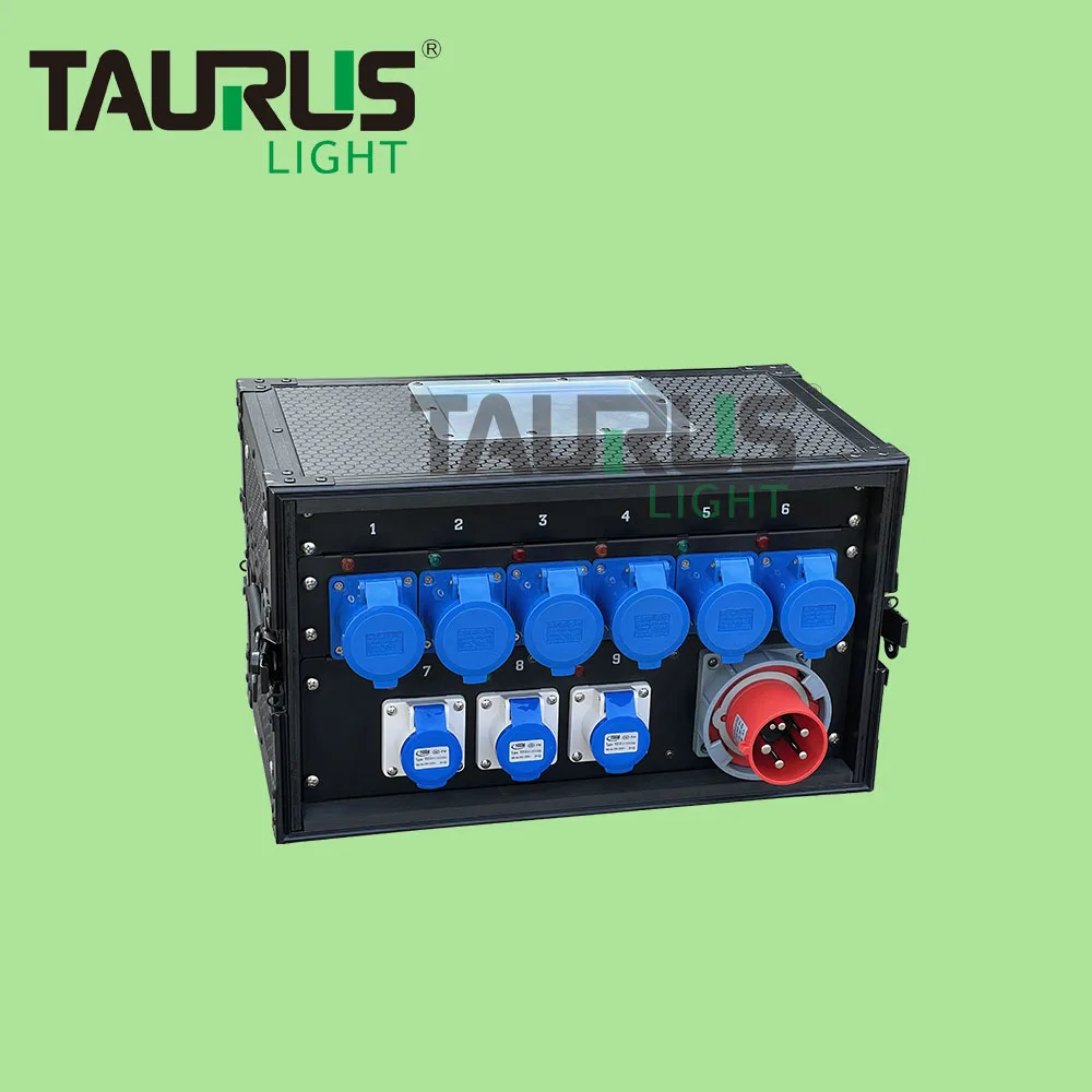 

6U 5PIN 63A CEE Power Rack Edison Power Distribution Box with Each Output Has Breaker Power Distributor