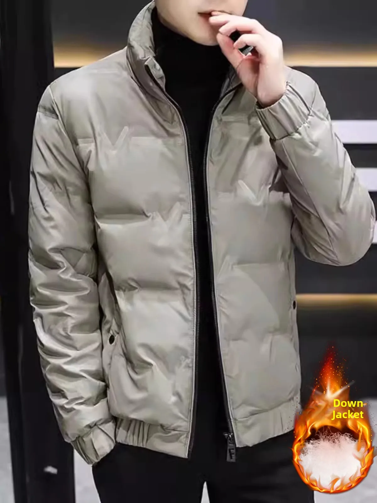 

Lightweight Padded Jaet Men's Stand Collar Winter New Sle Pred Flower Large Size Color ort Warm White Du dow...