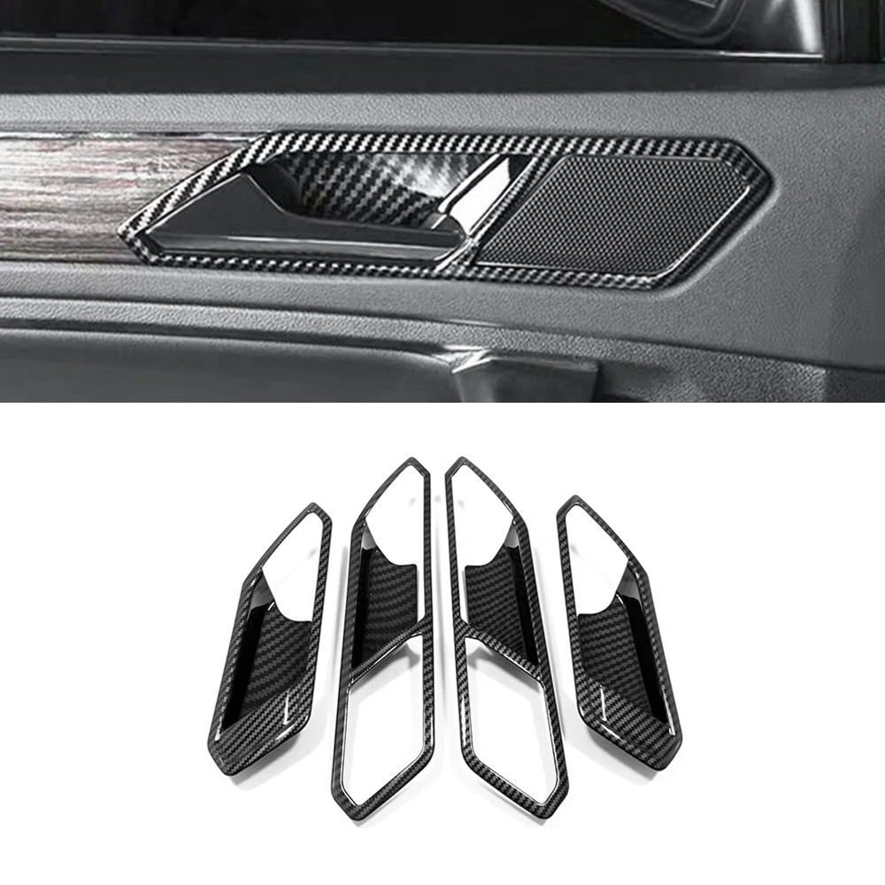 Full set Carbon Car interior Accessories For Seat Tarraco 2018 19 2020 Inner Door handle Headlight control Air Outlet Cover Trim