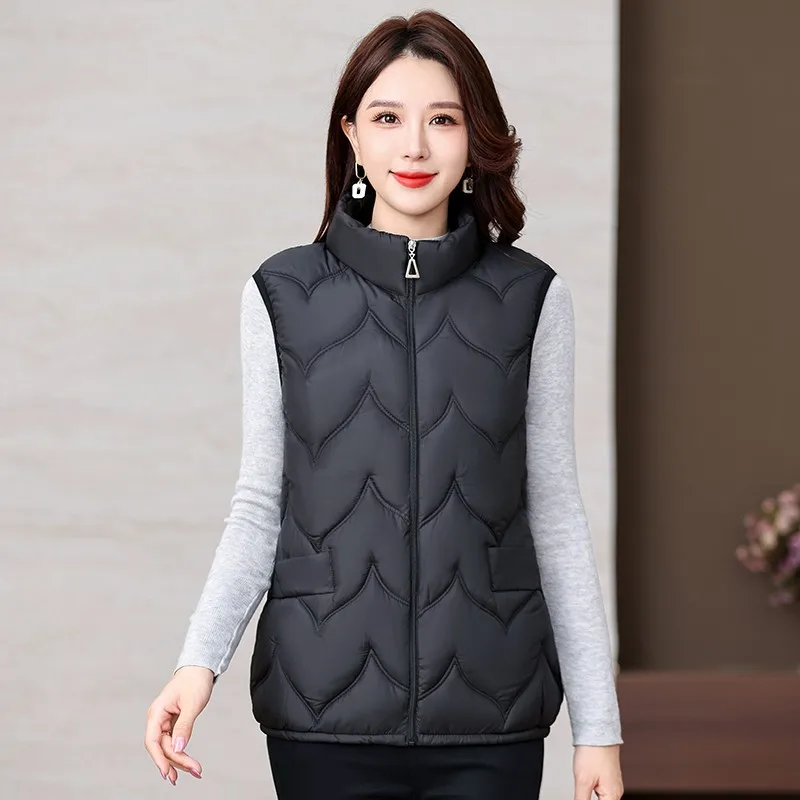 Woman Jacket Vest Autumn Winter Cotton Women's Short Sleeveless down Cotton-Padded Vest  Coat Chaleco Mujer