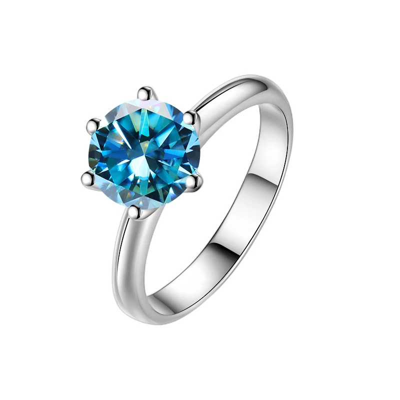 Solid 925 Sterling Silver Ring with Real D Color VVS Moissanite Stone Fine Jewelry for Women Wedding Engagement Finger Rings 4