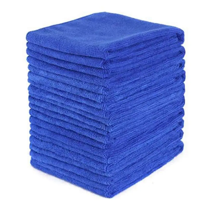 Reliable-20Pcs Absorbent Microfiber Towel Car Home Kitchen Washing Clean Wash Cloth Blue