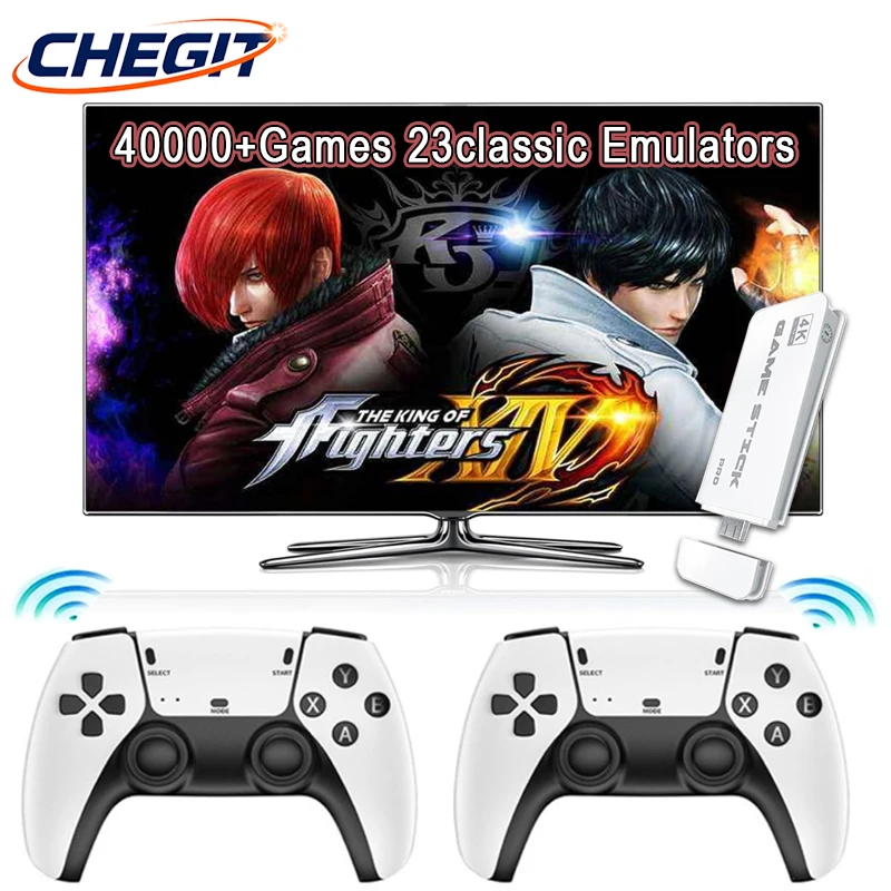 CHEGIT 40000+ ألعاب ريترو لوحات ألعاب لاسلكية 64G 4K وحدة تحكم ألعاب فيديو عصا 23 + أجهزة محاكاة وحدة تحكم ألعاب فيديو محمولة #1