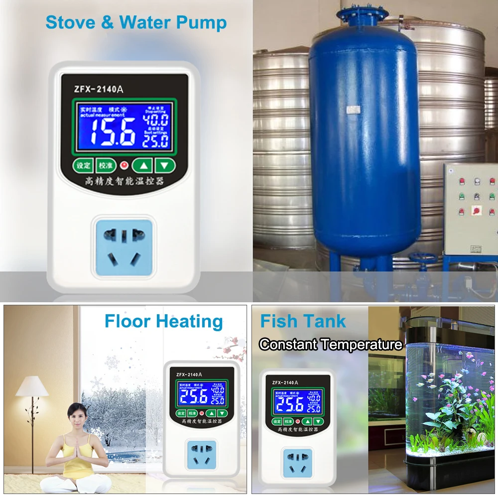 Imagem -05 - Termostato Inteligente da Elevada Precisão do Zfx2140a Interruptor do Controlador da Temperatura do Microcomputador 2200w3500w