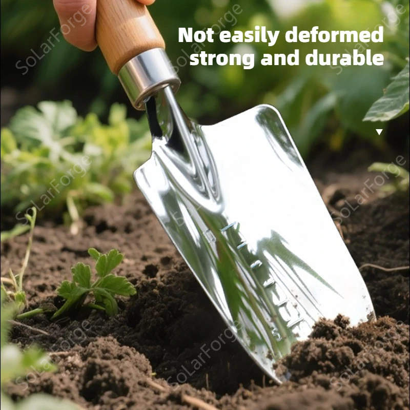 BAOLIAN Stainless Steel Gardening Shovel Tools Household Small Spade Rake Loose Soil Hoe Grow Vegetables and Flowers