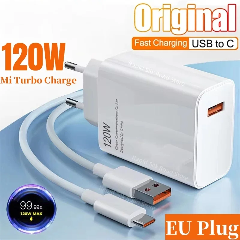 120W Ultra Fast Charger QC 5.0 EU Plug 6A Type C Cable 67W 55W 33W Rapid Charging Adapter For iPhone