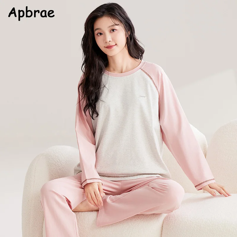 Women Cotton Pajamas Autumn Winter Long Sleeves Long Pants Pjs Round Collar Cardigan Sleepwear Kawaii Woman Loungewear