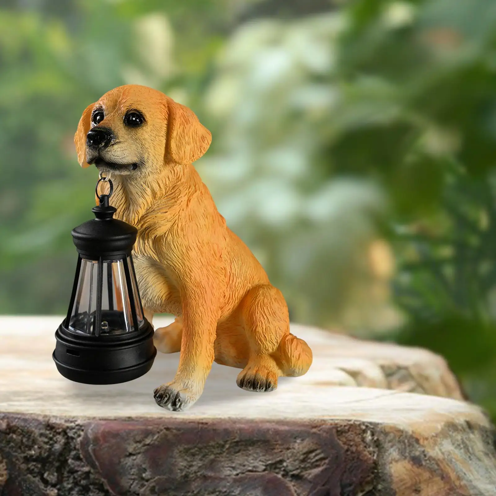 Resin Dog Garden Statue with Solar Light for Housewarming Gifts Lightweight